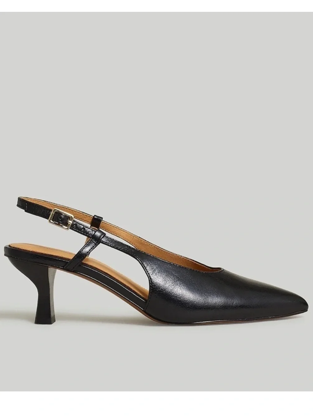 Madewell The Debbie Slingback Pump in True Black Size 5